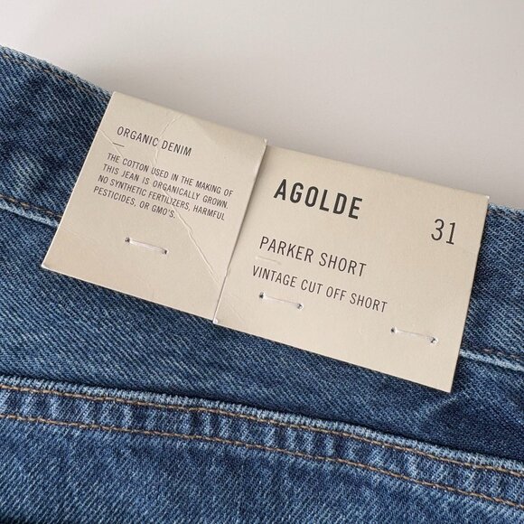 NEW Agolde Parker Jean Shorts | 31 Caution - Picture 7 of 14